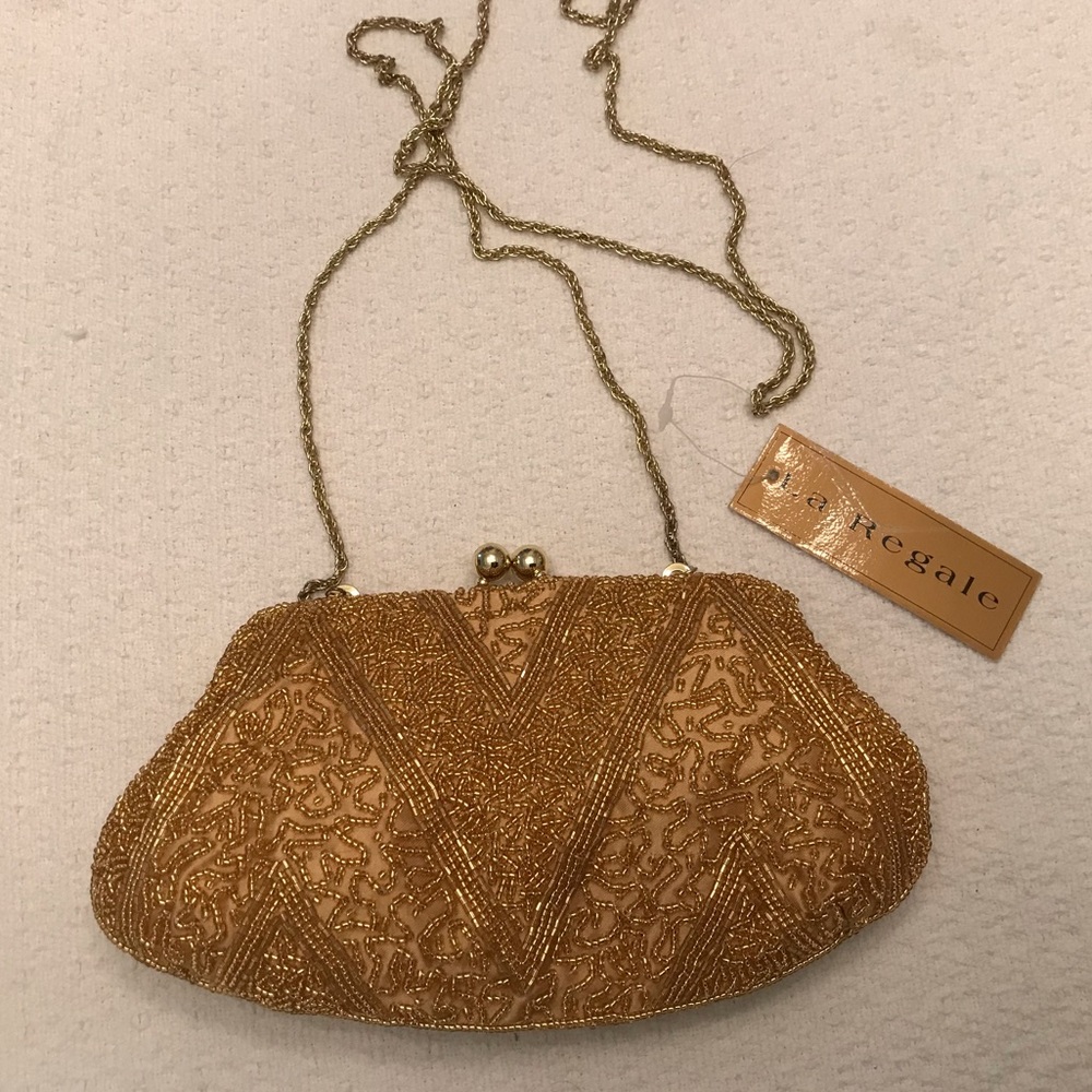 Gold beaded handbag